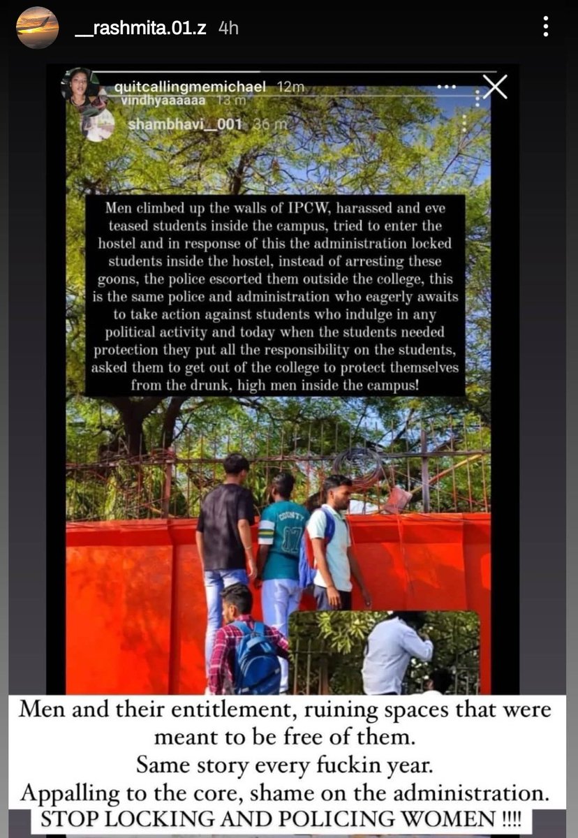 NijVaani2019's tweet photo. It is simply disheartening to see fest, #Shruti at #IPCW being ruined by these perverts, raising nasty and obnoxious slogans. Students being harassed and stampede by crowd, reminds one of Taharrush in Arab world.
A safe space was violated again in DU. Shameful! https://t.co/30TQjVwewK