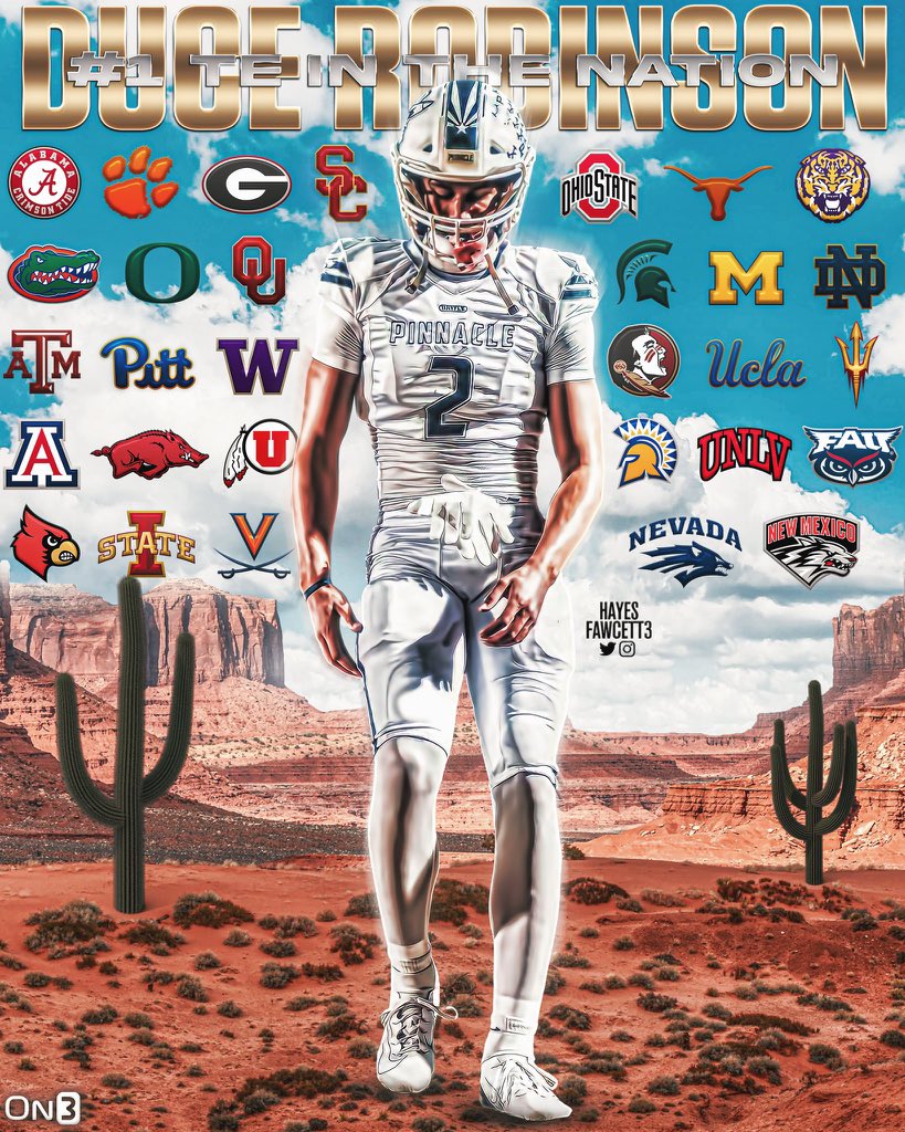 BREAKING: Five-Star TE Duce Robinson will announce his Commitment on Thursday, March 30th 

The 6’6 225 TE is ranked as the No. 23 Player in the ‘23 Class (No. 1 TE) 

Robinson is also a MLB Draft Prospect 

Where Should He Go?👇🏽

on3.com/db/duce-robins…
