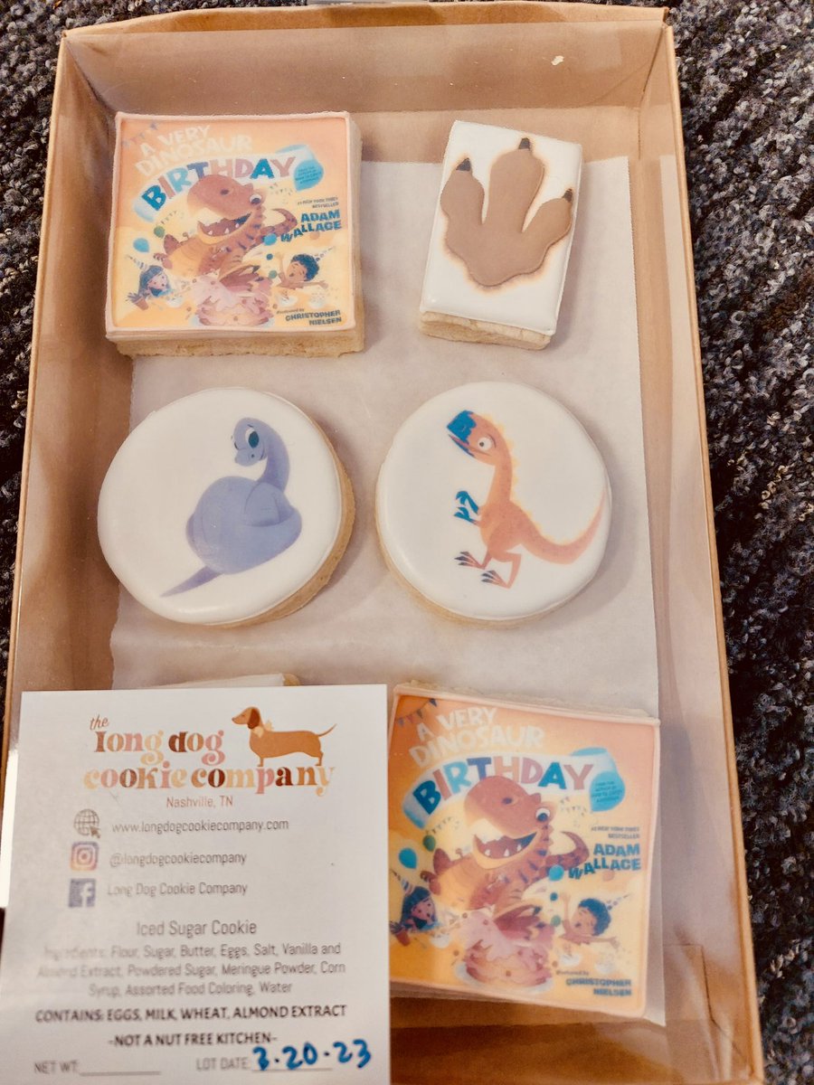 #1 New York Times bestselling author of A VERY DINOSAUR BIRTHDAY Adam Wallace’s publisher Tommy Nelson is sending this box of custom cookies to key book influencers! <a href="/WallysBooks/">AdamWallace</a> <a href="/TommyNelson/">Tommy Nelson</a> <a href="/ThomasNelson/">Thomas Nelson</a> <a href="/HarperCollins/">HarperCollins</a> <a href="/HarperChildrens/">HarperKids</a> #kidlit #picturebook #PictureBooks