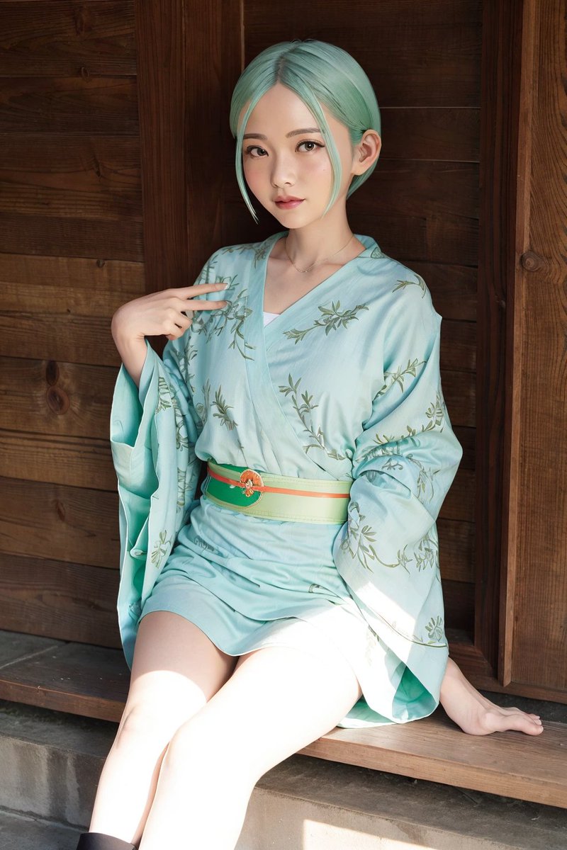 Lenchel_Aiart's tweet image. 神(@TASUKU2023)が開発に参加されたというria LoRA
を早速使用させてもらいました！
左はダウンロードページのサンプルプロンプトのまま。
右は着物を着てもらったんですが、着物を着ると表情が少し日本人顔っぽくなりますね。

#ria__ai
#AI
#Virtualhuman
#stablediffusion 
#ChilloutMix