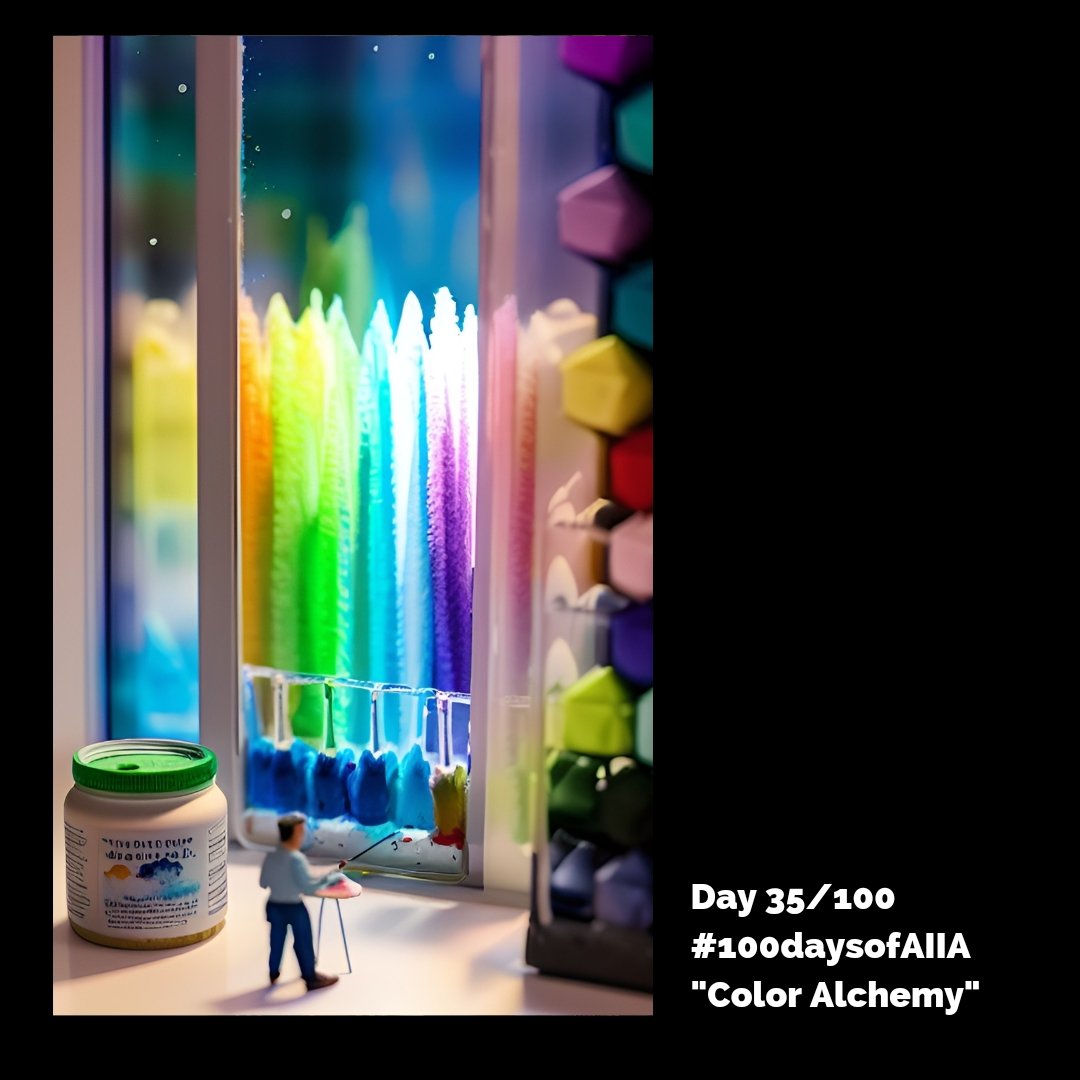 spinnybuns's tweet photo. Day 35/100 #100daysofAIIA
The magic of Color Alchemy
I'm still working on my animations but they're kicking my butt and @reallybigname keeps sending me distracting videos and making fun of my screenshots when I ask for helpπ
#aiia #100dayproject #stablediffusion #nftcommunity https://t.co/tE9q87KG11