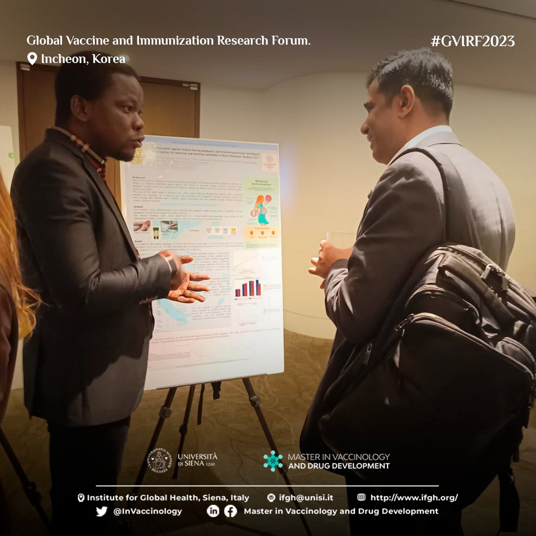 InVaccinology's tweet photo. This is impact!👏 More on #GVIRF Day #1
✔️Poster presentation at Global Vaccine and Immunization Research Forum (GVIRF) 2023, Incheon, Korea. 🇰🇷
Our graduates are active in academia, public health, and R&D focused on vaccines and medicines.
#UniversityOfSiena #IFGH #GVIRF2023 https://t.co/X3BkiAcTWd