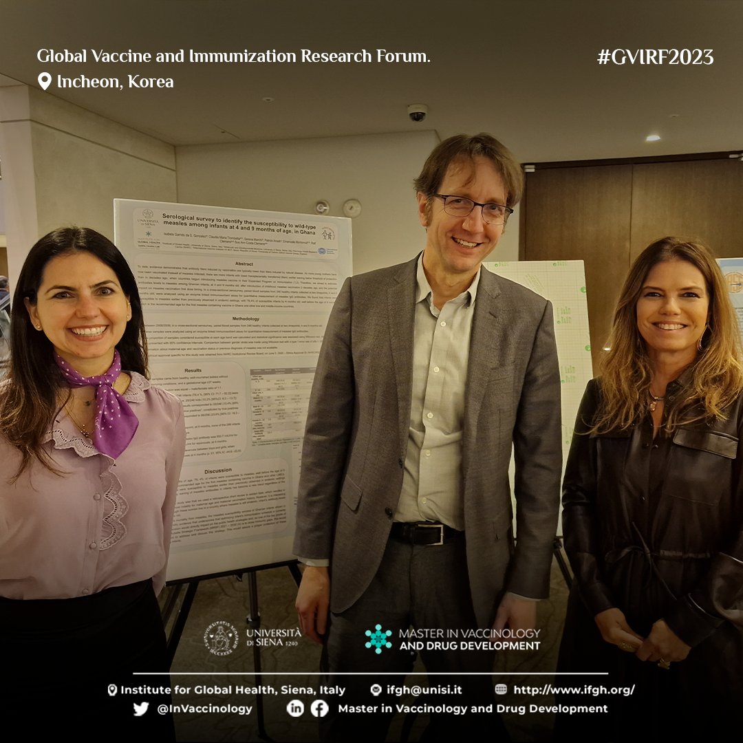 InVaccinology's tweet photo. This is impact!👏 More on #GVIRF Day #1
✔️Poster presentation at Global Vaccine and Immunization Research Forum (GVIRF) 2023, Incheon, Korea. 🇰🇷
Our graduates are active in academia, public health, and R&D focused on vaccines and medicines.
#UniversityOfSiena #IFGH #GVIRF2023 https://t.co/X3BkiAcTWd
