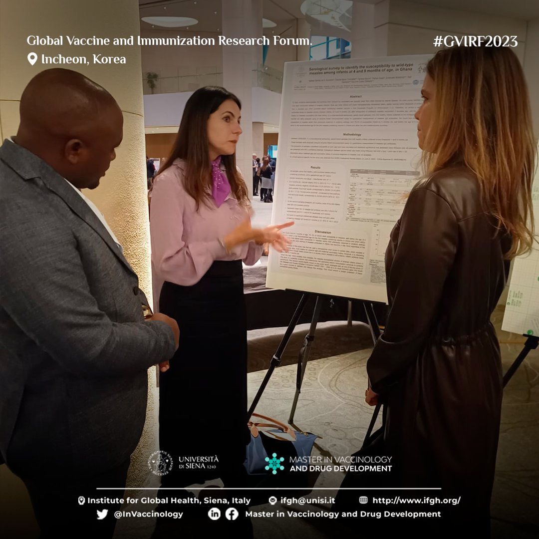 InVaccinology's tweet photo. This is impact!👏 More on #GVIRF Day #1
✔️Poster presentation at Global Vaccine and Immunization Research Forum (GVIRF) 2023, Incheon, Korea. 🇰🇷
Our graduates are active in academia, public health, and R&D focused on vaccines and medicines.
#UniversityOfSiena #IFGH #GVIRF2023 https://t.co/hfcfDaNRCn