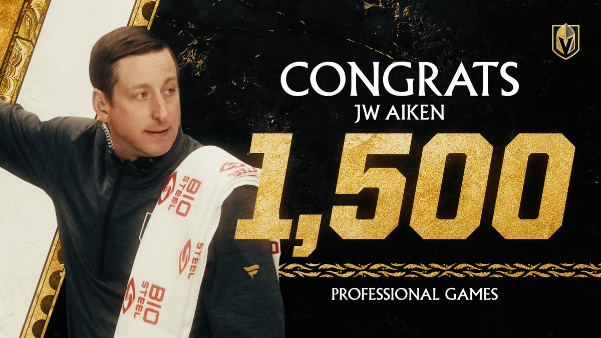 GoldenKnights's tweet photo. Tonight is Assistant Equipment Manager J.W. Aiken's 1500th professional game!!! 👏 Congrats, Dubs!  

💯💯💯💯💯💯💯💯💯💯💯💯💯💯💯 https://t.co/D8fXWvcgcO