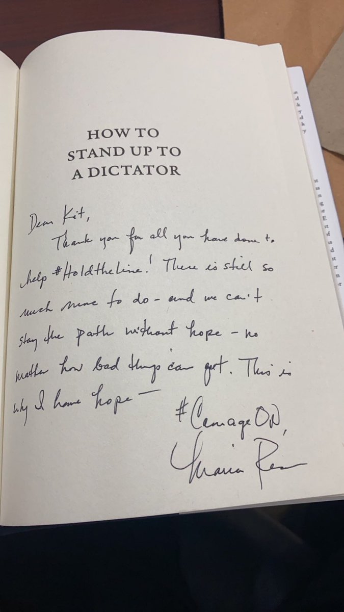 Dahil delinquent sa office ng ilang araw, ngayon ko lang nakita ‘to. 😅 Thank you, <a href="/mariaressa/">Maria Ressa</a>. #HoldTheLine #CourageON