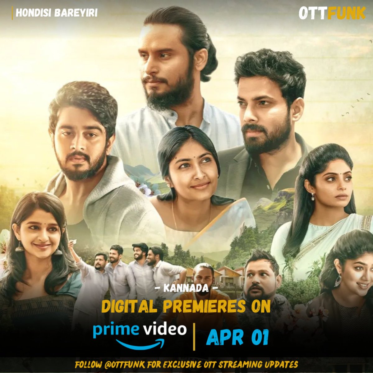 #HondisiBareyiri [#Kannada] Digital Premieres On #PrimeVideo On April 01st, 2023

Follow @OTTFunk For Exclusive OTT Streaming Updates 💛

#NaveenShankar #AishaniShetty #SamyuktaHornad #BhavanaRao #ArchanaJois  #Sandalwood #Yash #Yash19 #PuneethRajkumar #Darshan #OTTFunk