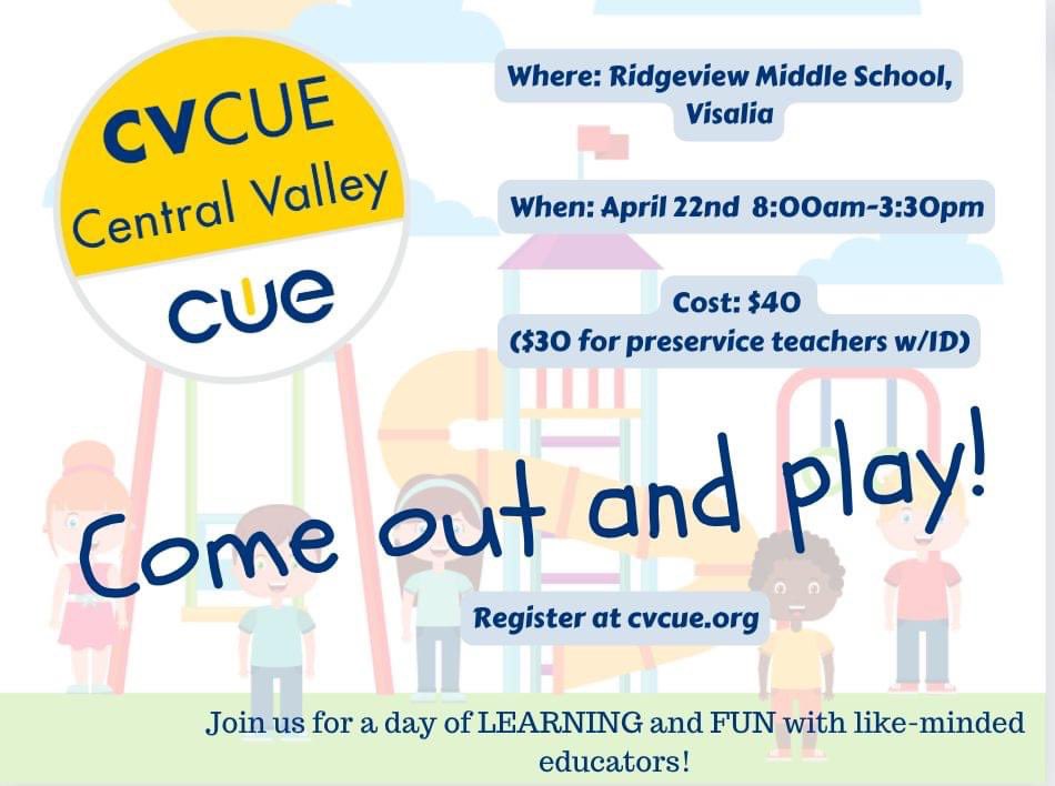 Come and join us for a day of learning together!#cvcue #visaliausd