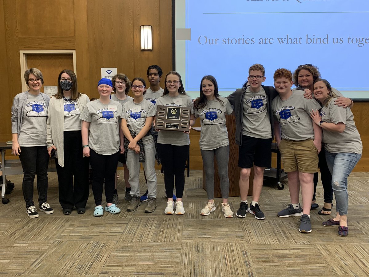 wcsGMSjk's tweet image. Five back to back wins for the Battle of the Books team! Half a decade of first place finishes. Impressive and unprecedented! Super proud of these incredible kids and fellow coaches! #GMSgenerals #22generals23 #GeneralsLead #Dynasty @wcsGMS @WCSedu