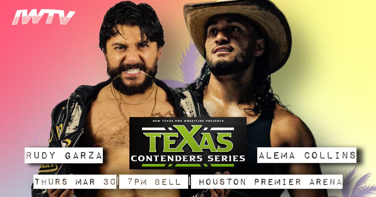 texascontenders's tweet photo. 🚨MATCH ANNOUNCEMENT🚨

Singles Match:
@ROWRudyGarza v @Alema_Collins1 

After an impressive debut at last Contenders Series, “The Samoan Cowboy” returns at the #TCS15 to battle the Ace of Royalties International, Rudy Garza! 

🎟️: https://t.co/OJ7aqCWikp https://t.co/ERACvUFBAA