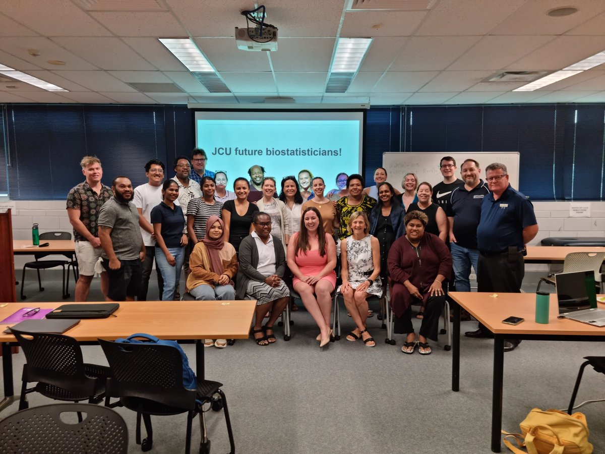 Almost at the end of our 2 weeks Intro Biostatistics for Public Health intensive.  Our awesome staff and students ready to hit the trenches <a href="/jcu/">James Cook Uni</a> <a href="/CPHMVS_JCU/">JCU: CPHMVS</a>
