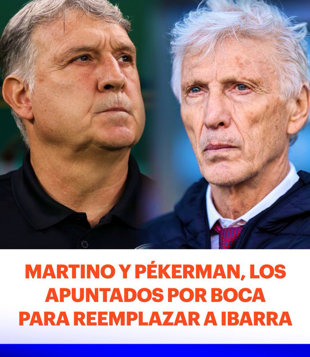 EdwinFajardoFH's tweet image. ¡#BocaJuniors BUSCA DT!

Tras confirmarse la salida de Hugo #Ibarra, #Boca intenta cerrar a su reemplazo rápidamente y ya tienen a dos entrenadores en carpeta: José Néstor #Pékerman, que viene de dejar la selección de #Venezuela, y Gerardo #Martino, que fracasó con la de #México!