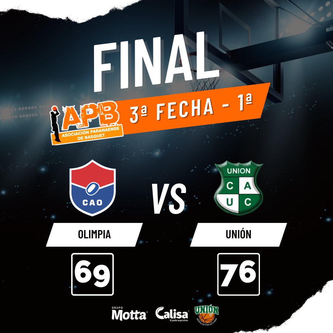 #APB #ElEquipoDeLaCiudad 💚
VICTORIA EN EL DEBUT

Por la tercera fecha de la Asociación Paranaense de Básquet, el Verde venció de visitante a Olimpia de Paraná por 76 a 69.