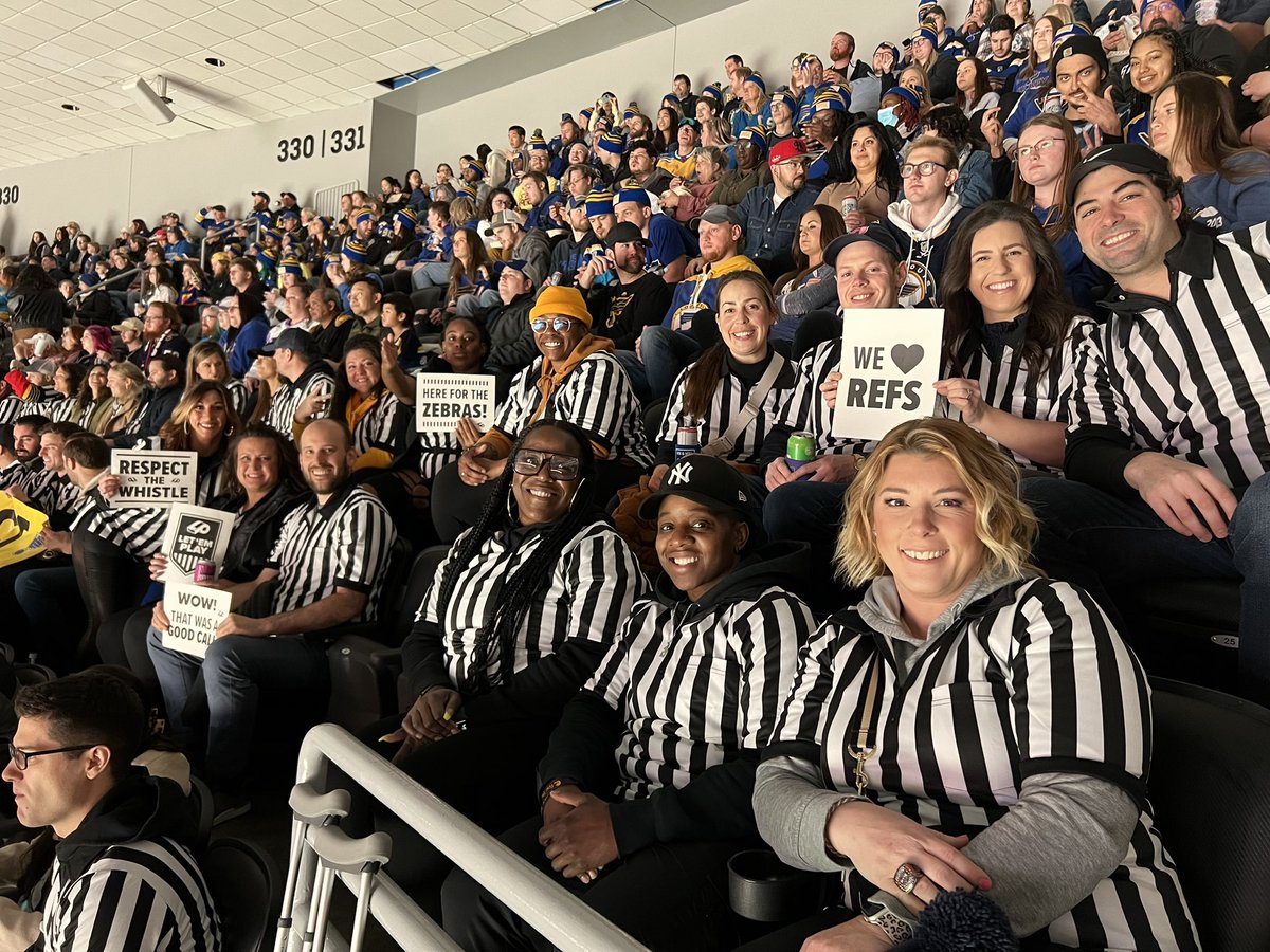 STLSportsCom's tweet photo. Ref Appreciation Night at the @StLouisBlues game! LET’S GO REFS! #RespecttheRefs #sportsmanship @MusialAwards https://t.co/st1VquAhc4