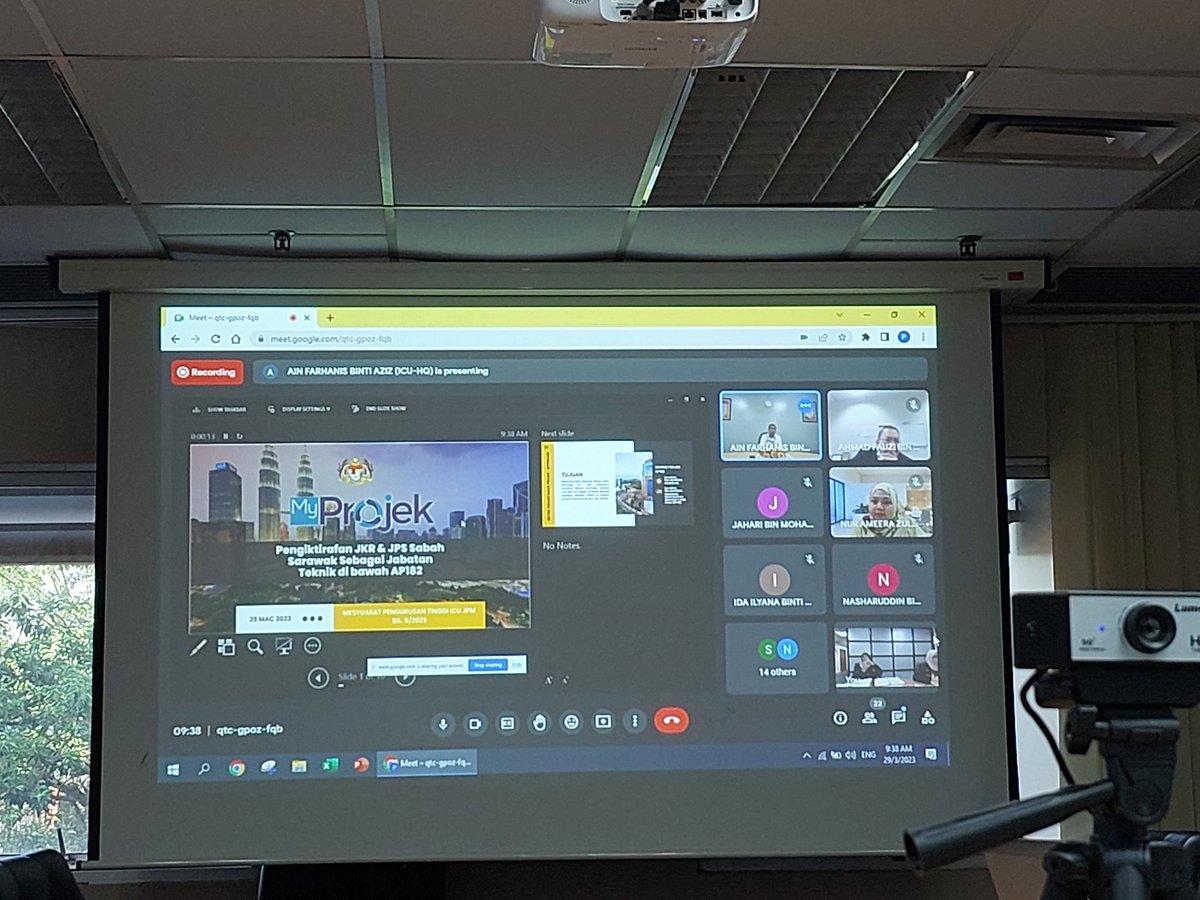 29.3.2023 Sedang berlangsung sesi bersama ICU JPM secara VC bagi membincangkan keperluan Change Request(CR) sistem MyProjek sejajar dengan AP 182 terkini. Turut hadir wakil MOF &amp; JPS M'sia.
<a href="/IPJKR_Official/">JKR Malaysia Rasmi</a> 
<a href="/JKRCPAB/">Caw. Perancangan Aset Bersepadu, JKR Malaysia</a> 
<a href="/UPPPCpab/">UNIT PEMANTAUAN PRESTASI PROJEK (UPPP),BPPK, CPAB</a> 
<a href="/Atikahz605/">Atikah zakaria</a>