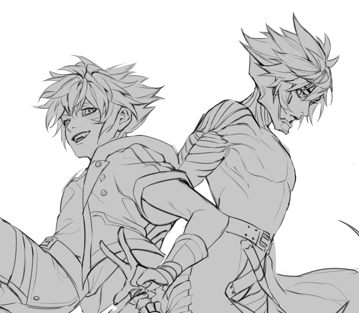 i did not forget about the boys i am just being destroyed by jetlag and work but here's a wip 