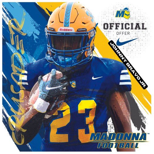 Thankful to God and feeling extremely grateful to say that after talking with <a href="/Coach_Griffin32/">Kevin Griffin</a> I have received my first official offer to continue my education and football journey <a href="/MUCrusadersFB/">Madonna Football</a> 

<a href="/CoachPinasco/">Coach Pinasco</a>
