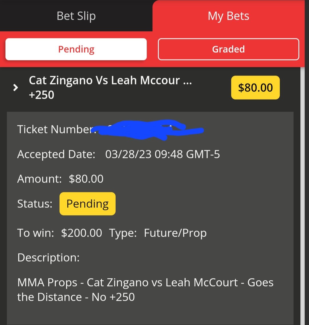TexasMMA07's tweet image. First play for #Bellator293 

0.8u Zingano/McCourt FDGTD +250

Greasy WMMA fight, where the u2.5 opened @ +275 and has been steamed down to +210, yet FDGTD remains untouched at +250.

Playing the market here primarily.
