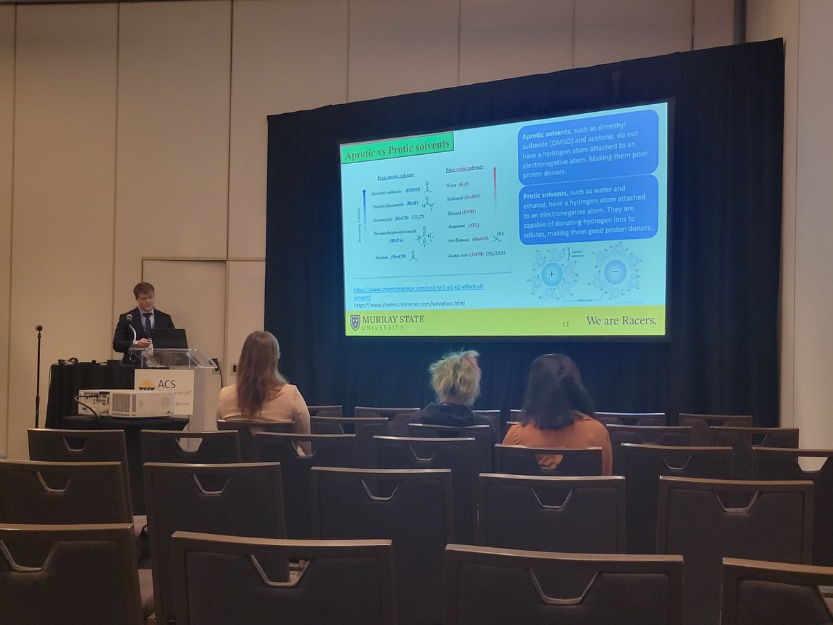 RacerPolyLab's tweet photo. Racer undergrads giving great talks at #ACSSpring2023! Well done Liz, George and Pierson in the #ACSPoly undergrad session! We picked up a former MSU/Miller alumnus/VT Hokie grad student (Abby Chinn) to join our adventures. The "old PI" also gave a talk! #NSF #RacerFacultySuccess https://t.co/rOw3xOrFp4