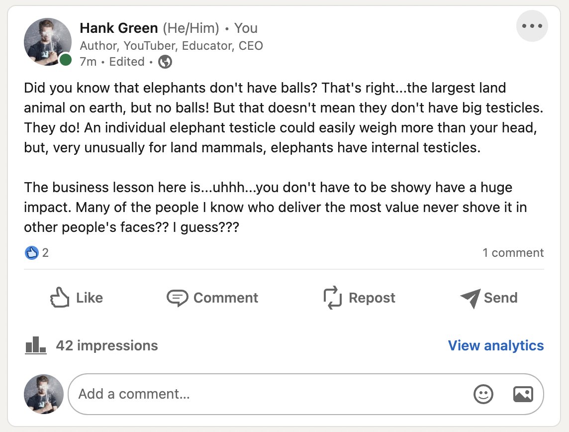 Hank Green tweet media