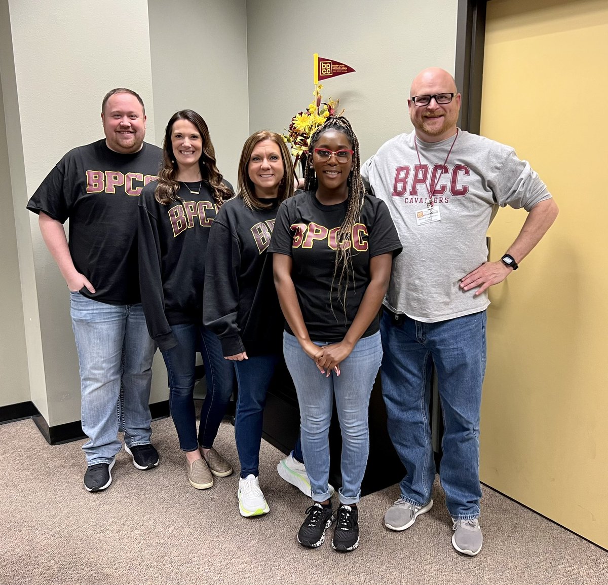 DrTAJones's tweet photo. Today was no ordinary Tuesday at BPCC.  It was Twinning Tuesday!  Chancellor Bateman and First Dog Winston joined in the fun. Of course, we didn’t miss the opportunity to have a little fun in Building F-un! #BPCCproud #BPCCbound #CCWeek23 #goLCTCS https://t.co/xFEUUpQvvr