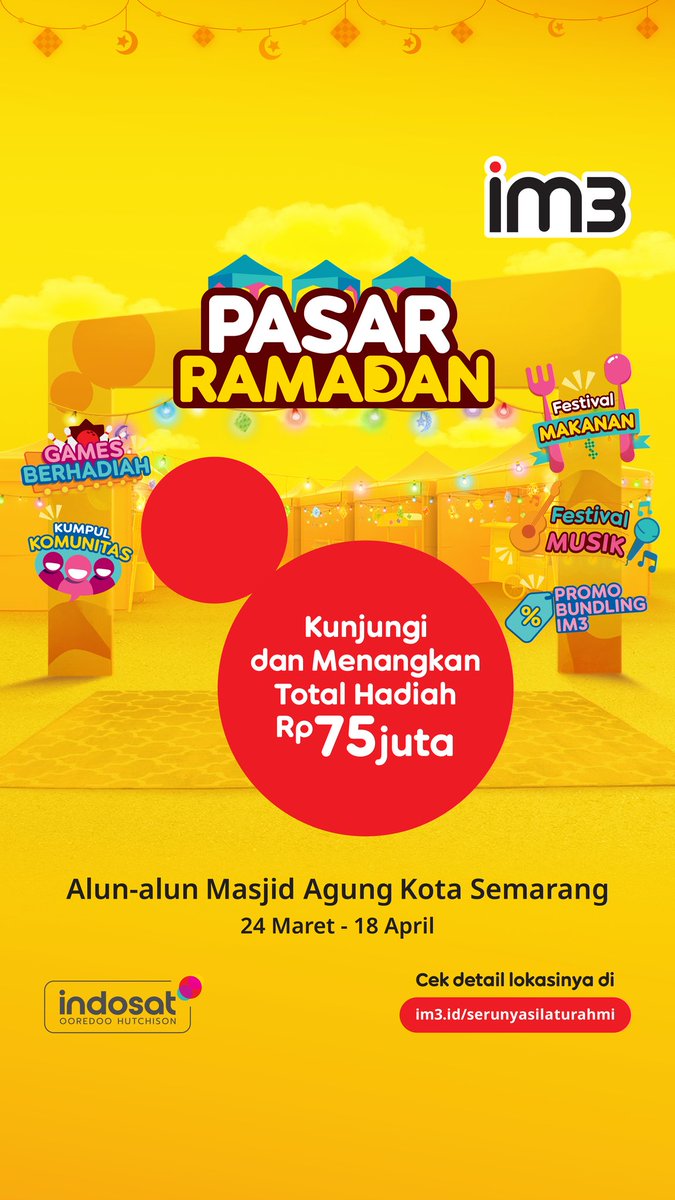 Yuk merapat C listeners di Alun Alun Masjid Agung Kota Semarang! Seseruan bareng <a href="/indosatim3/">IM3</a> di #pasarRamadan2023