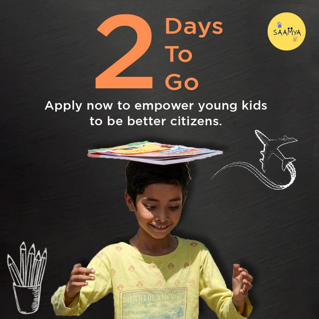 2 days left to enrol yourself as a fellow in the Saamya Fellowship program. Don’t miss out on the chance to make the change that society wants to see! 

#CSR #csrindia #fellowship #applynow #applicationsopen #genderequity #childrenlearning #developmentsector #genderjobs