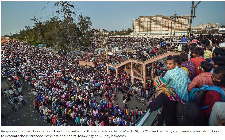 GorwayGlobal's tweet image. 29 March 2020. From the recent archives. How India (mis)handled the Coronavirus Pandemic. 
This was the scene 5 days after the 21-day Lockdown was announced by PM Modi on March 24. Migrant workers and streeet dwellers were badly let down. Lockdown became a superspreader policy