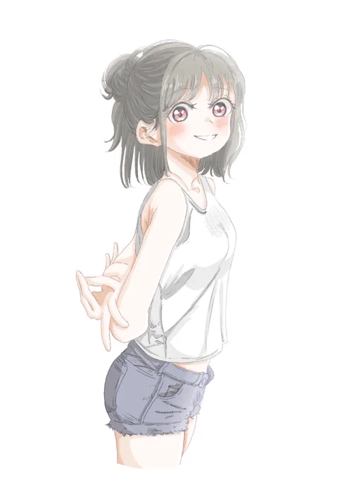 『模写&amp;色塗り練習』特に意識してなかったんだけど、髪色といい瞳の色といいどう見てもかすみんなんだが…笑 