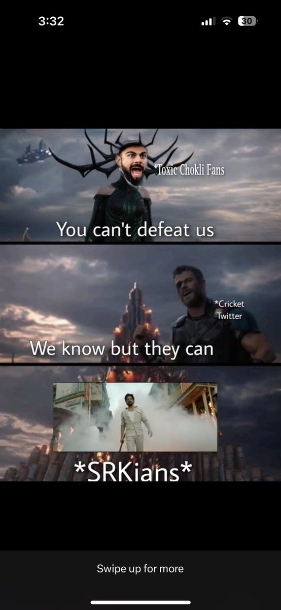 Never mess with the king 

KOHLI KA BAAP SRK