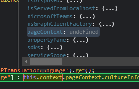 tanddant's tweet photo. Never seen this before - In SPFx my WebPartContexts 'pageContext' is undefined - Any ideas how this can occur? - only seeing it on a single tenant 🤔

All my other properties work - I'm on the home page of the root site collection.

#SPFx #SPHelp #SPDev https://t.co/jg1UyJB7uz