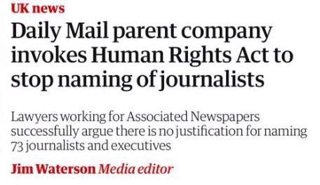 Barbara27541025's tweet photo. @BBCNews The Irony.
The Anti EU Daily Fail,invokes the same EU Human Tights Laws,to protect their alledged,criminal journalist.
Are some of those Journalists and Executive working for the BBC?
Where is #PaulDacre?
#Leveson2 https://t.co/JqL2reCS4z