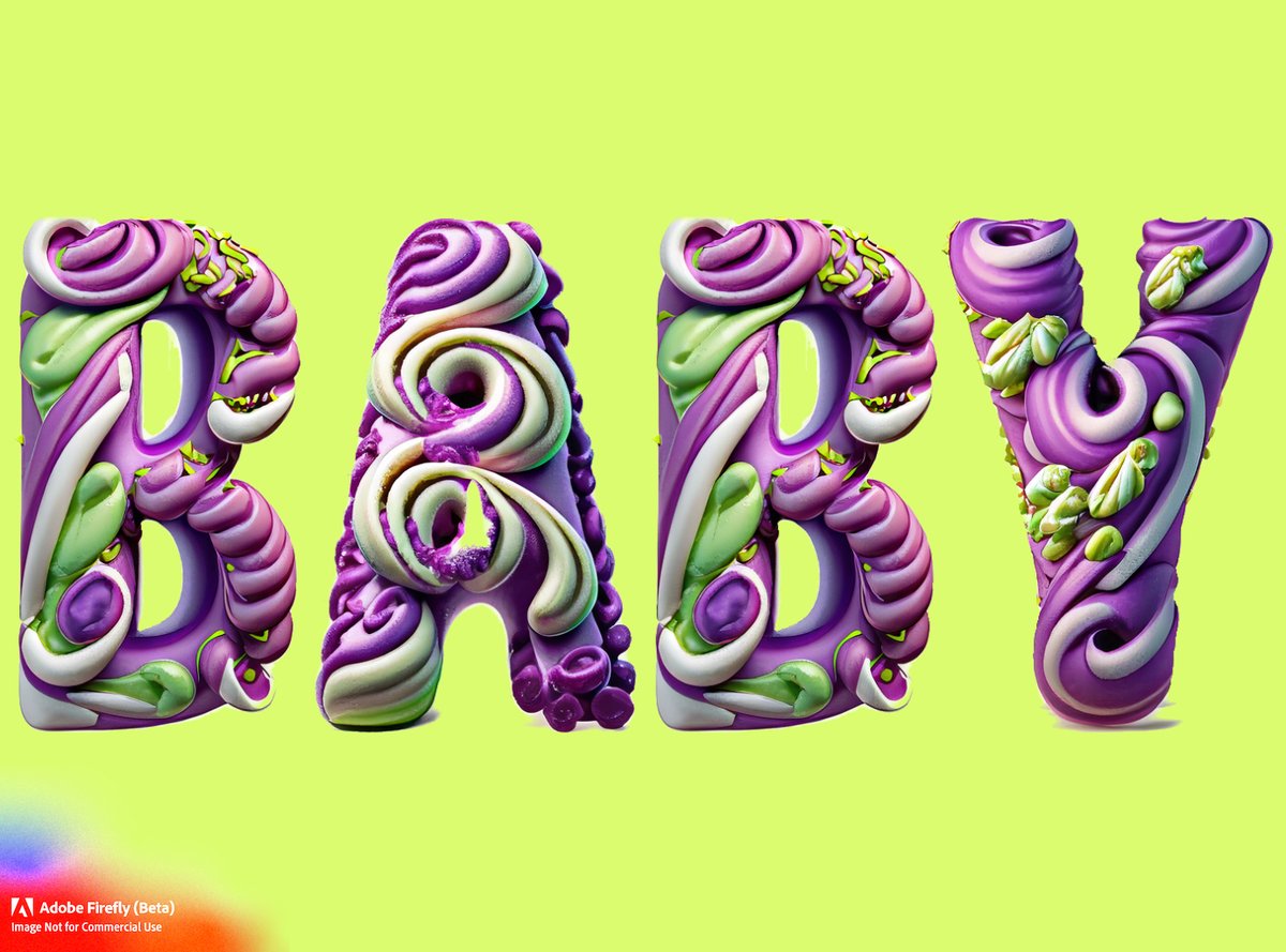 Ummm, ok, copy and input! #AdobeFirefly 

1 (the copy) - I'M FIREFLY BABY
2 (the input) - CANDY PURPLE WITH WHITE SUGAR AND PISTACHIO CREAM