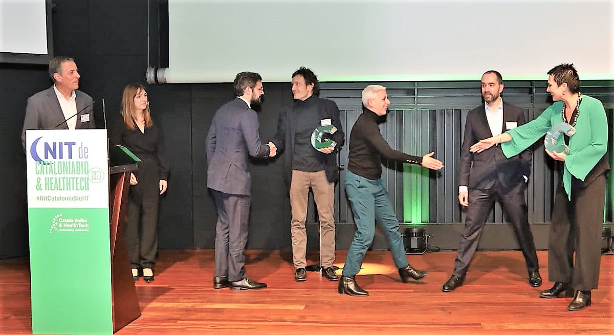 PCB_UB's tweet photo. #PCBCommunity | @SpliceBioHQ, based at #PCB_UB, wins the 2023 #BioExit award from  @CataloniaBioHT for their 50M€ Series A financing!  🔝

Congrats @MVilaPerello, Silvia Frutos, @GerardCaelles &amp; team! 👏 🏆🤗

#NitCataloniaBioHT https://t.co/pmjos60p7G