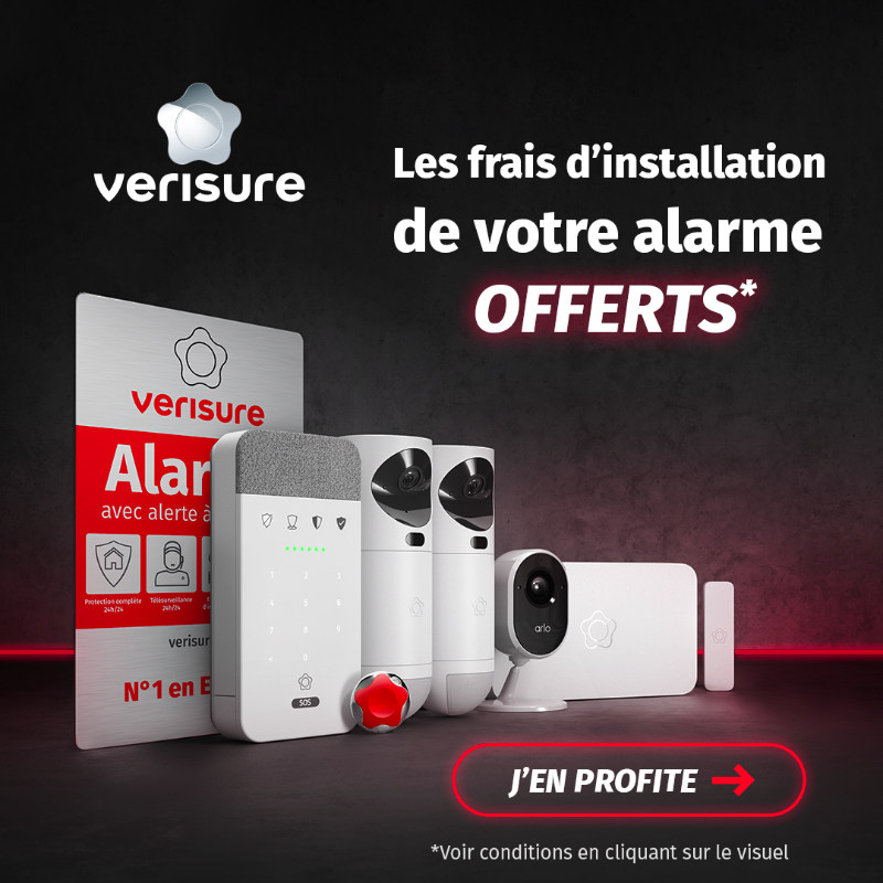 VerisureFrance's tweet photo. Votre sécurité ? Avec Verisure, elle est personnalisée et connectée… pour une efficacité optimale ! 🛡✅ Profitez des Frais d'installation offerts 🎁