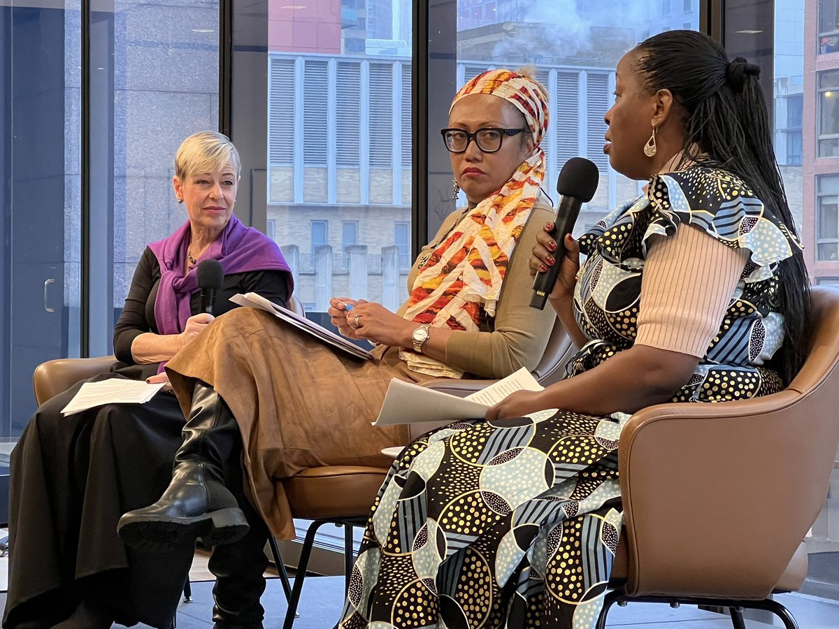 UAFAfrica's tweet photo. During #CSW67 the UAF Sister Funds hosted a panel on how interwoven long-term &amp; acute crises impact #feminist defenders w/@hpennington_ of @FordFoundation, @hrfunders &amp; @FICivilSociety. Takeaway: crises are interwoven, so funders' responses must be interconnected &amp; not siloed. https://t.co/JAbZf9829c