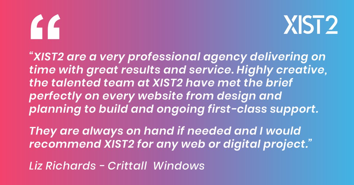 XIST2online's tweet photo. Are you looking for a new strategic web design partner for your business? 

We would love to work with you, so get in touch. Here’s what one of our clients had to say about working with XIST2: 

#clienttestimonial #feedback #xist2 #webdesignoxford https://t.co/7SbQh24vcY