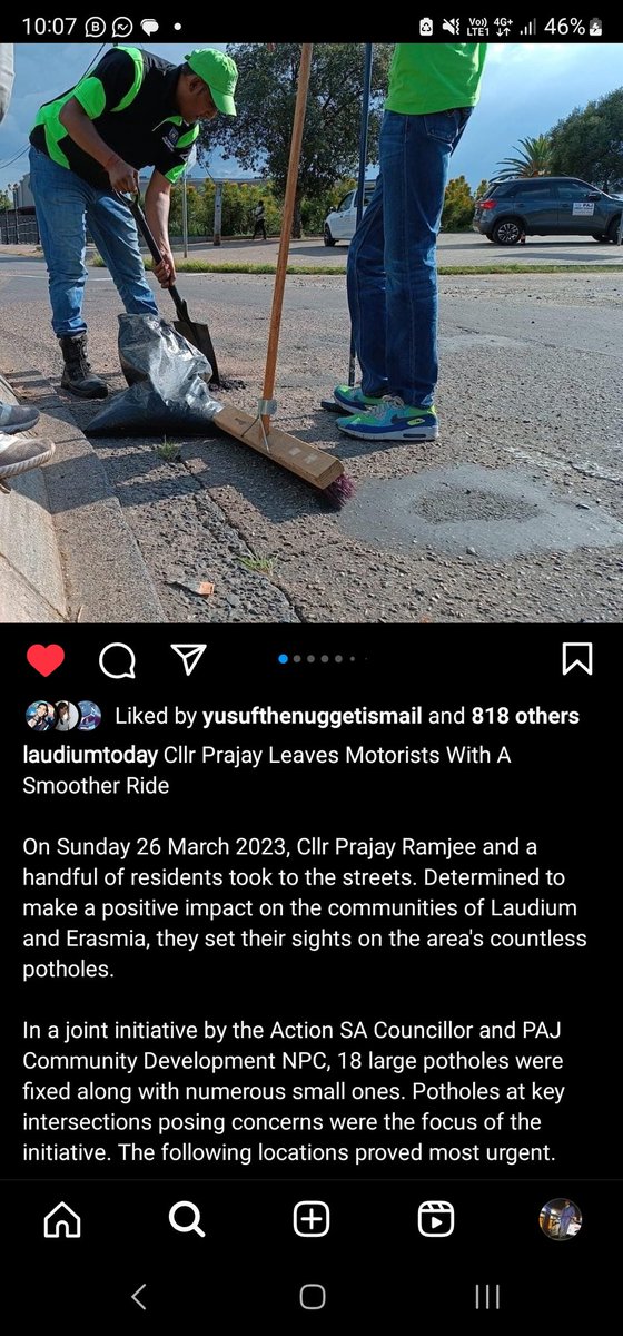 PrajayRamjee's tweet photo. *Cllr Prajay Leaves Motorists With A Smoother Ride*

Adam Joosub: "This is a classic example of a leader leading by example. As a community we should lend our support to him. Thank you Prajay.”
https://t.co/TqvM02zDjz 
@henriettefroh
@HermanMashaba  
 @Abramjee https://t.co/a243LckKnP