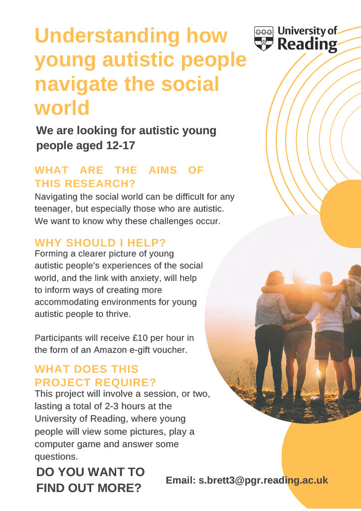Autism Berkshire (@autismberkshire) on Twitter photo Simon Brett, a doctoral researcher <a href="/UniofReading/">Uni of Reading</a>, is looking for more #autistic young people, aged 12 to 17, to take part in a study looking into how they navigate the social world. Click to express an interest in taking part redcap.link/inwofnqj #autism Simon Brett, a doctoral researcher <a href="/UniofReading/">Uni of Reading</a>, is looking for more #autistic young people, aged 12 to 17, to take part in a study looking into how they navigate the social world. Click to express an interest in taking part redcap.link/inwofnqj #autism