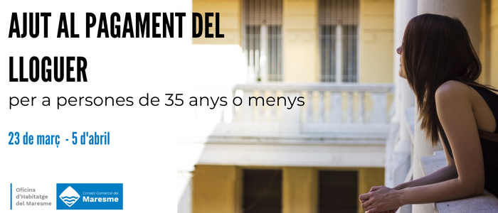 ccmaresme's tweet photo. 🏘El termini per presentar la sol·licitud d'ajut de lloguer per a persones de 35 anys o menys finalitza el 5 d'abril.

☑Es pot fer online i, si en el vostre municipi no hi ha oficina d'habitatge, podeu fer la tramitació presencialment al #ccmaresme
👉https://t.co/5W8nxWjXLU https://t.co/szeWgUCwvC