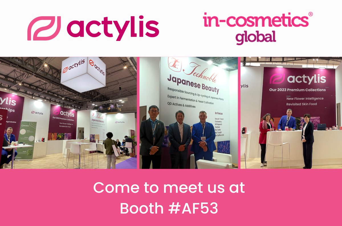 actylis's tweet photo. Day 2 for Actylis at @incosmetics Global in Barcelona! Don't hesitate to come and meet our Cosmetics team at booth #AF53, where you will also have the opportunity to meet our partner Technoble. We will be happy to discuss with you!
#InCos2023 #actylis https://t.co/W9KvVJuwUs