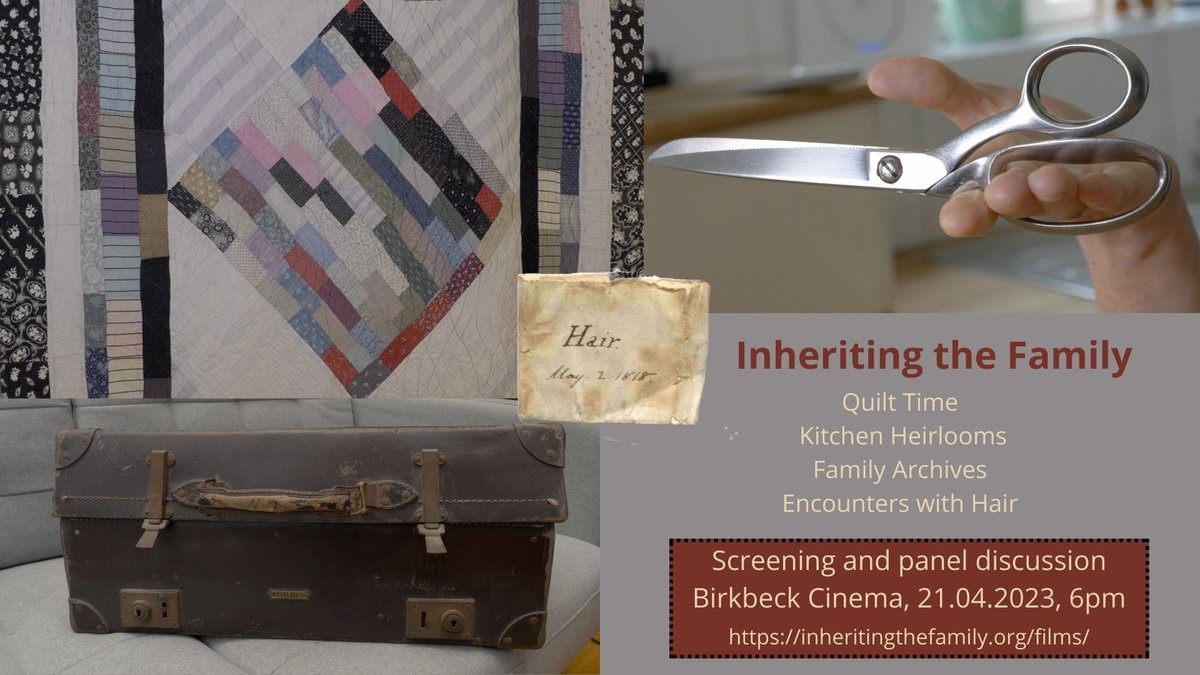 Come along to the screening of our fantastic films by 
@LilyRFord at Birkbeck cinema! We'll be exploring the meaning of inherited family objects on 21 April 6-8.30pm #emotions #familyhistory You can register here: bbk.ac.uk/events/remote_…