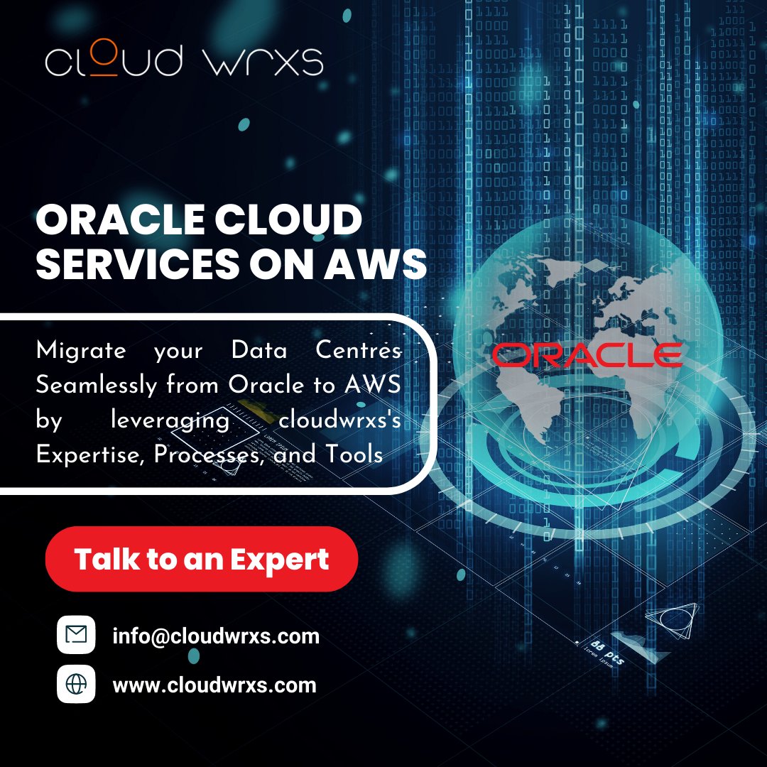 Consult with cloudwrxs to make your #cloudjourney to #aws seamless using its proprietary designs and models that can benefit your #organization in terms of #speed, #scale, #flexibility, & #cost.
#oracle #aws #cloudservices #awspartner #datacentermigration #datacenter #cloudwrxs