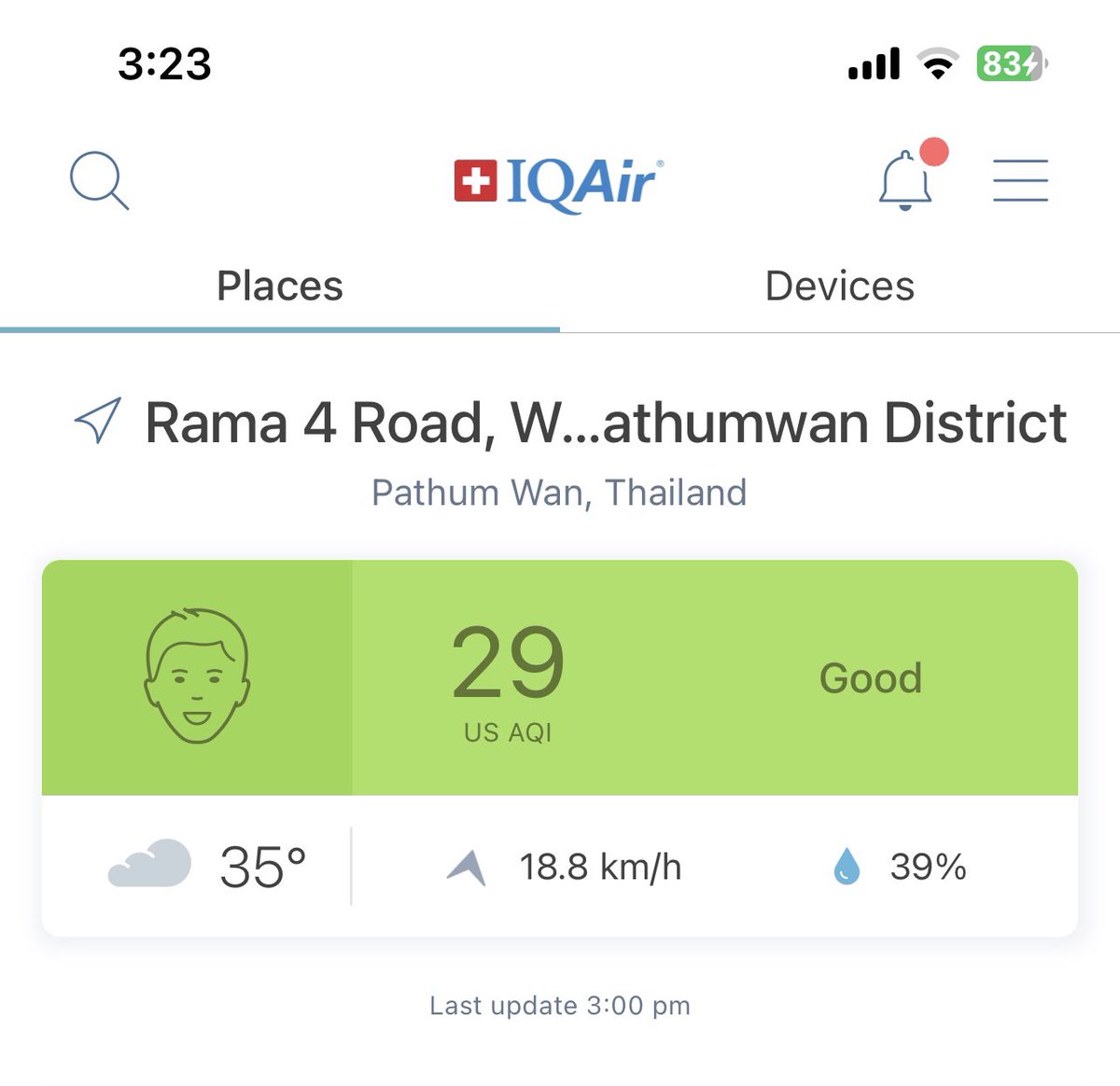 iampuk3's tweet photo. คุณภาพอากาศดีทั้งวัน วันนี้ที่ กทม. https://t.co/BrBS49AsHL