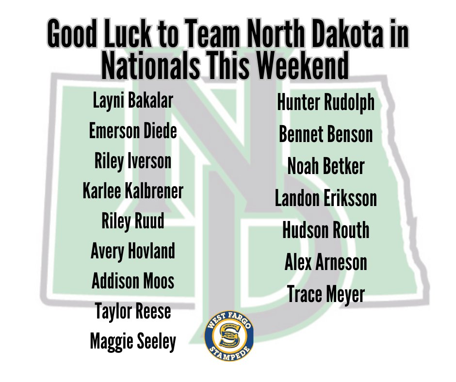 Good luck to our Stampede players participating in Team North Dakota Tier 1 and Tier 2 teams all over the country competing for a National Championship for their age level!  ames are streamed LIVE on USAHockeyTV.com and are also available on-demand.