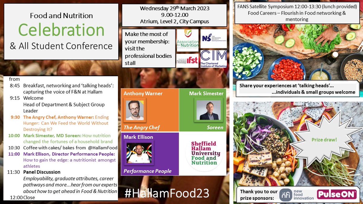 PaxmanJenny's tweet photo. And we’re off…the 2023 Food &amp; Nutrition All Student Conference is underway @HallamFood! Head of Department @CecileMM examines “Our food future”- how multiple stakeholders likely need to work collaboratively to address the challenges ahead #Teamwork #InterprofessionalWorking https://t.co/D4728MA7Yc