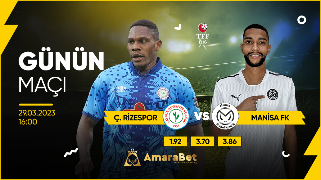 Günün maçı #Amarabet 'te !

➡️Rizespor - Manisa FK
⏳Maç Saati: 16.00⏳

🎁En yüksek bonuslar için; linktr.ee/amarabet