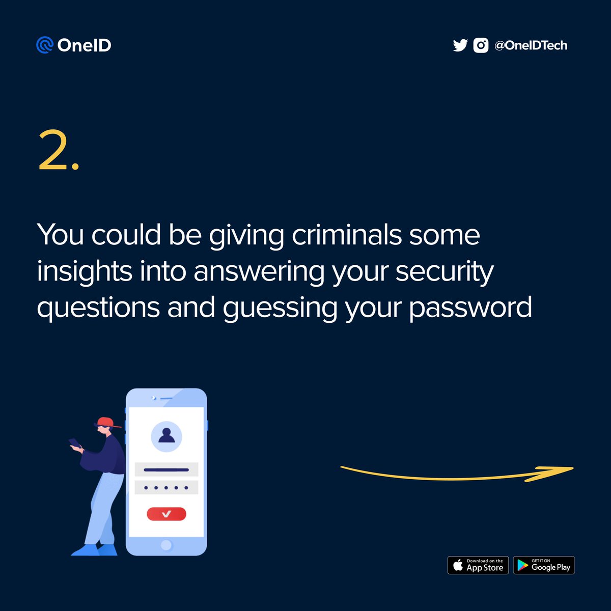 oneidtech's tweet photo. Sharing information about yourself is nice but also has dire consequences if you overshare. 

On today’s episode of data sharing and protection, here are some reasons why you should share information minimally online

Swipe>>>

How do you protect yourself online? ⬇️⬇️⬇️

#oneID https://t.co/APqE6tRc6q