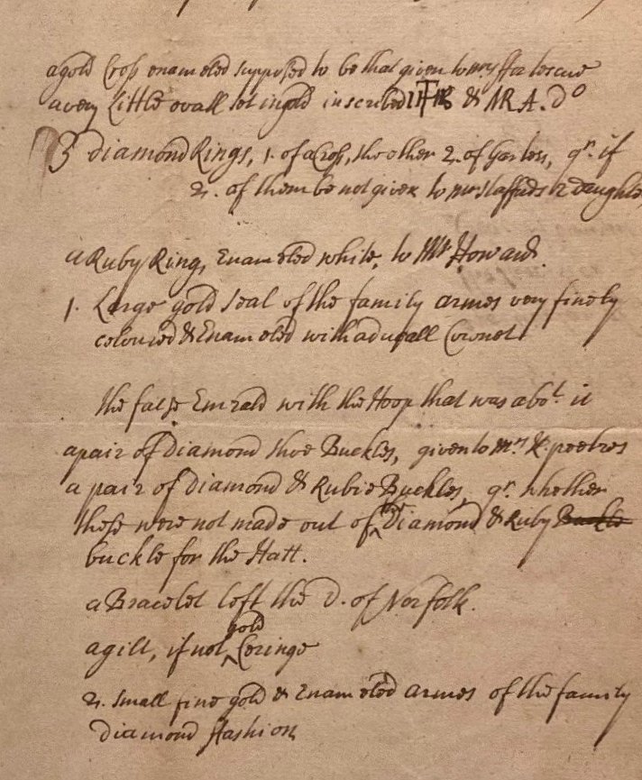 Day 5 of @ARAScot #Archive30 #ArchiveFashion
These papers relating to the estate of Henry Stafford-Howard, 1st Earl Stafford, are dated between 1719-1725 & detail some quite extravagant items such as pearls, diamonds & rubies and velvet or silk embroidered with gold or silver.