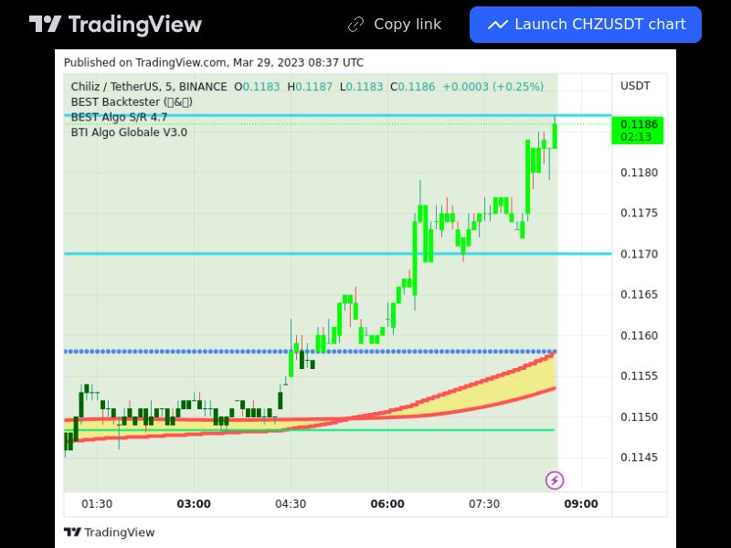 TradingView trade CHZ 5 minutes